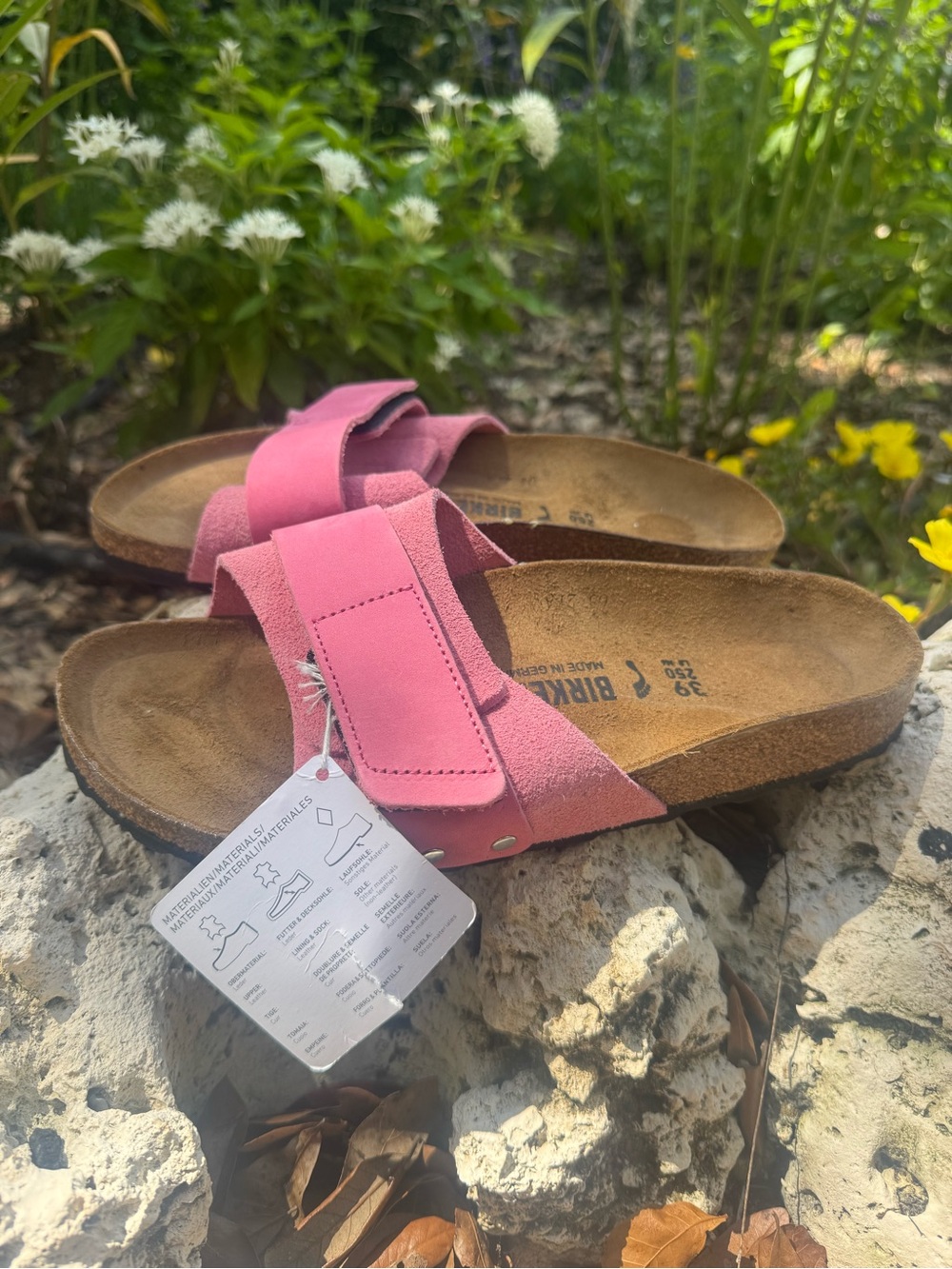 Birkenstock Oita Women’s Candy Pink Suede Slide Sandals NWT
